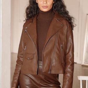 Lulus Brown Leather Jacket NWT